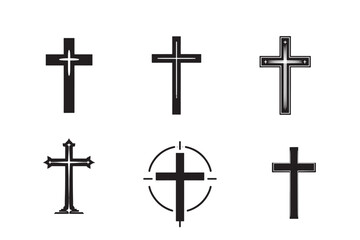 Christian icon silhouette vector illustration