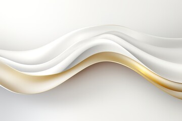 Abstract white and gold wavy background.