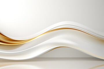 Abstract white and gold wavy background.