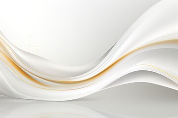 Obraz premium Abstract white and gold wavy background.