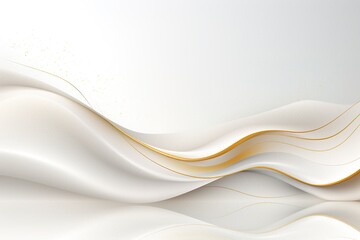 Abstract white and gold wavy background.