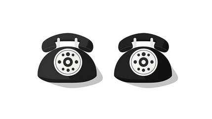 Minimalist Round Phone Icon - Modern Flat Design in Black and White
