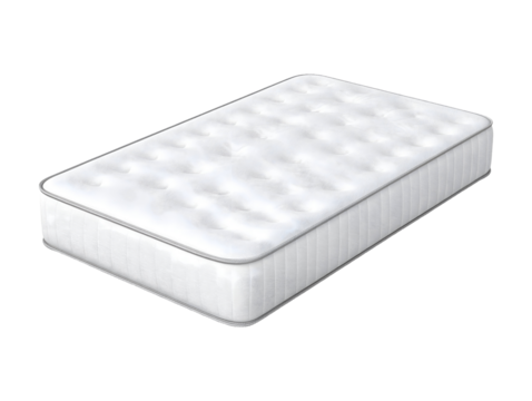 White mattress isolated on transparent or white background