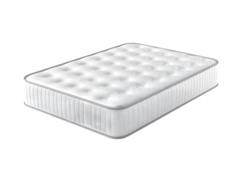 White mattress isolated on transparent or white background