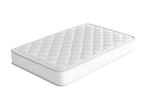 White mattress isolated on transparent or white background