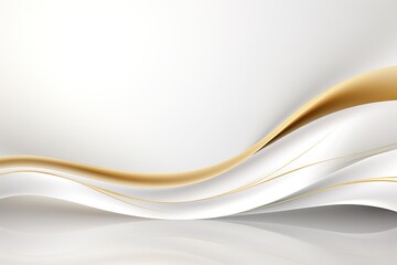 Obraz premium Abstract white and gold wavy background.