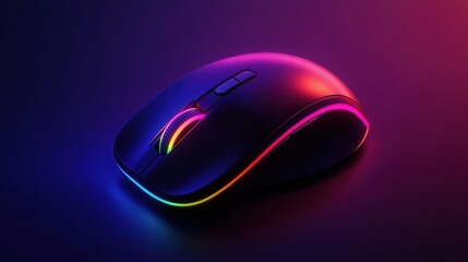 RGB Gaming Mouse on Purple Background