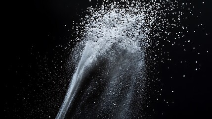 Illuminated Nutritional Powder Dissolving in Dark Atmosphere - Health and Wellness Concept for Supplements and Hydration