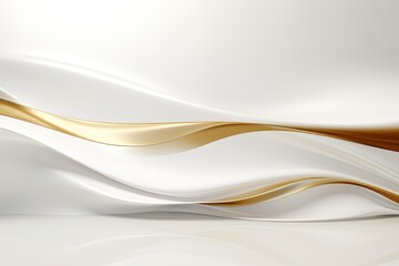 Obraz premium Abstract white and gold wavy background.