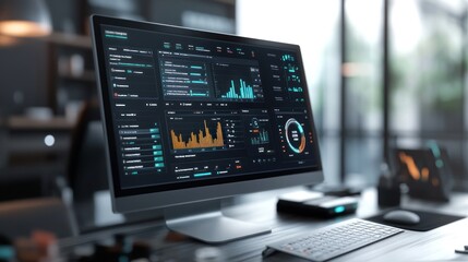 Desktop Computer Displaying Financial Data