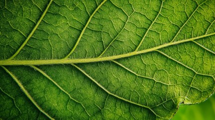 Obraz premium Background texture green leaf structure macro photography. Close up