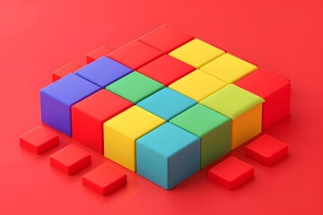 Obraz premium Colorful Cubes Abstract Background Design