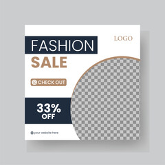Fashion Sale Social Media Post Template. Fully Editable Instagram and Facebook Square Post Frame Puzzle Organic Sale Poster. Urban fashion social media post template.