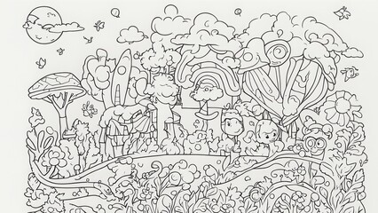Obraz premium hand drawn sketch of a tree