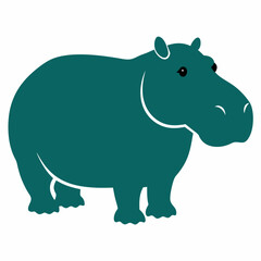 Hippopotamus silhouette vector art Illustration