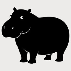Hippopotamus silhouette vector art Illustration