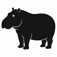 Hippopotamus silhouette vector art Illustration