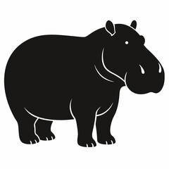 Hippopotamus silhouette vector art Illustration