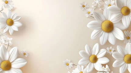 Fototapeta premium Elegant Wedding Invitation with Daisy Pattern and Stylish Script on Joyful Atmosphere Background