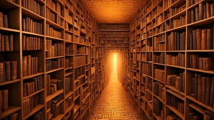 Obraz premium books in library illustration