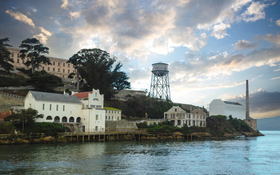 old buildings on Alcatraz island 