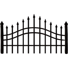 Black iron gate Halloween illustration