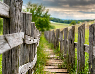 Stary drewniany płot