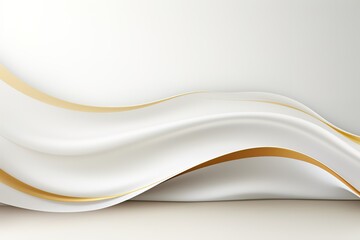 Obraz premium Abstract white and gold wavy background.