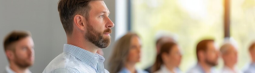 Obraz premium Renewable energy consultants presenting at a conference, renewable energy, industry advocacy