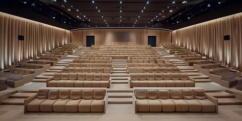 Modern Auditorium with Brown Sofa Seats