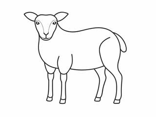 continuous single line drawing of domestic sheep, line art vector illustration
