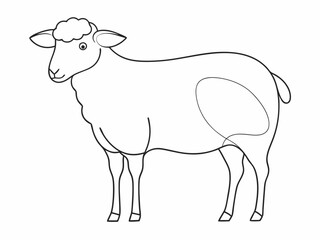 continuous single line drawing of domestic sheep, line art vector illustration
