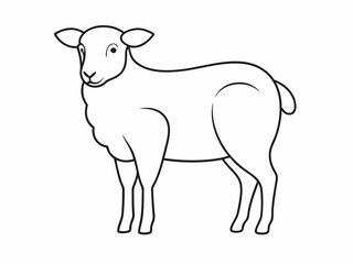 continuous single line drawing of domestic sheep, line art vector illustration
