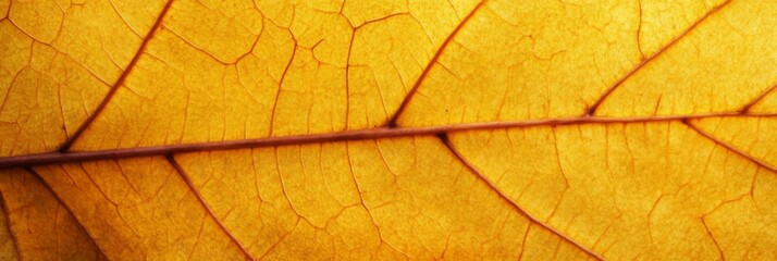 Close up yellow autumn leaf texture. Nature texture of leaf macro