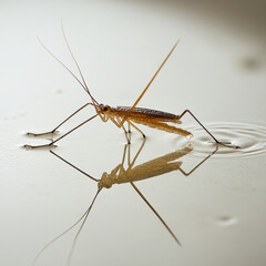Water Strider on a Puddle: Macro Isolation of Nature's Precision