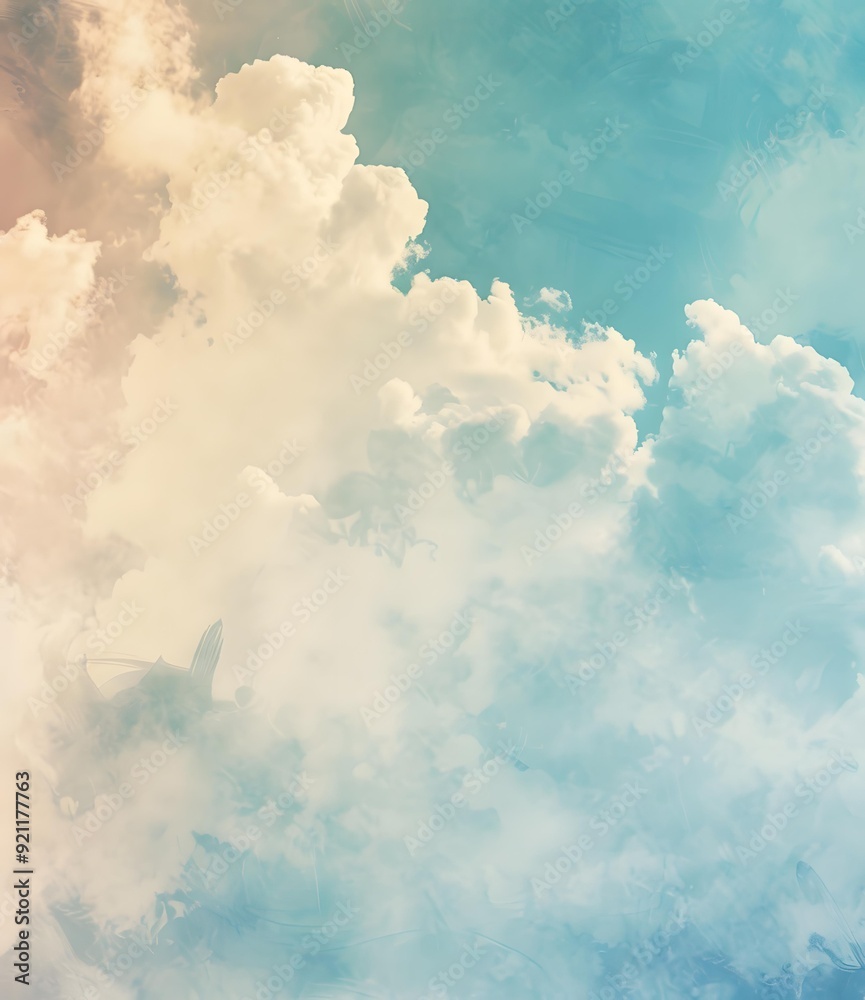 Poster Soft Pastel Sky Cloud Background