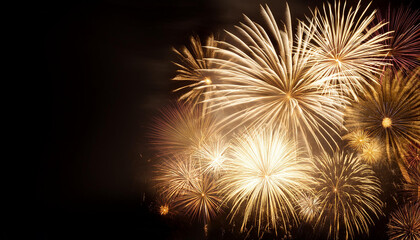 Obraz premium dazzling gold and white fireworks with copy space beauty for the new year