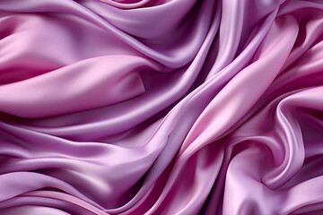 Obraz premium Seamless Purple Elegant Silk Fabric Iridescent Texture Background for Packaging, Banner, Decor, Wrap, Fashion, Accessories, Web, and Social. Satin Luxury Cloth Wavy Folds Seamless Pattern.