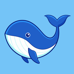Whale fish icon vector art Illustration