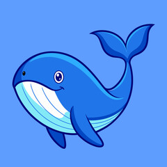 Whale fish icon vector art Illustration