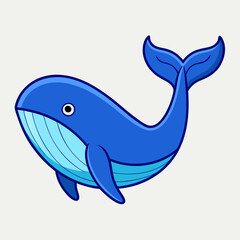 Whale fish icon vector art Illustration