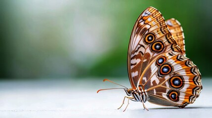 Naklejka premium A close-up of a butterfly s wings, showing the intricate patterns and colors