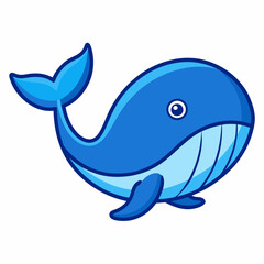 Whale fish icon vector art Illustration