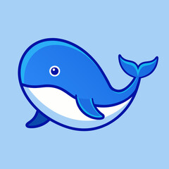 Whale fish icon vector art Illustration