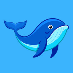 Whale fish icon vector art Illustration