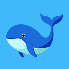 Whale fish icon vector art Illustration