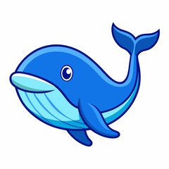 Whale fish icon vector art Illustration