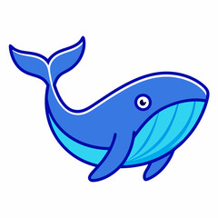 Whale fish icon vector art Illustration