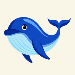 Whale fish icon vector art Illustration