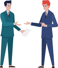 two business man shaking hand with transparent background